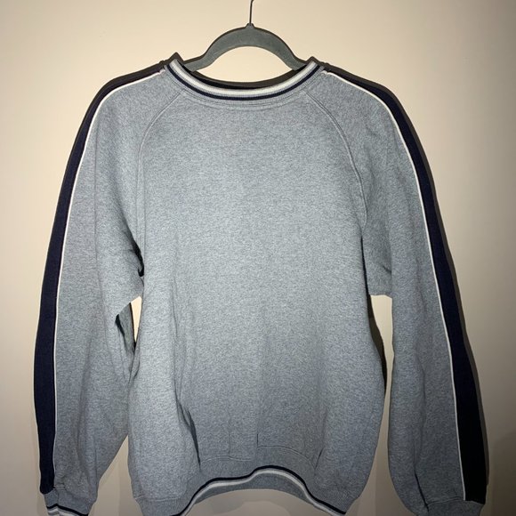 Vintage Grey Sweatshirt with Navy Strips - Picture 2 of 2